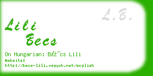 lili becs business card